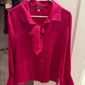 Vince Camuto Fuchsia Blouse with Tie Detail